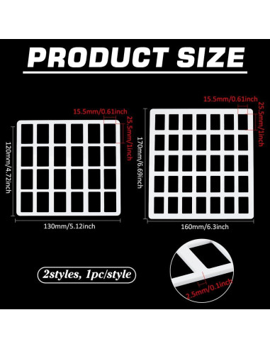 Plantillas de Dibujo Acrílico BENECREAT 2 Pcs Rectangulares 13x12cm y 16x17cm