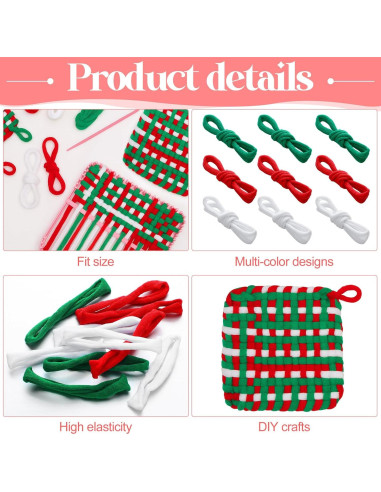 Lazos de Telar Wesnoy 900 Pcs 3 Colores 7 Pulgadas