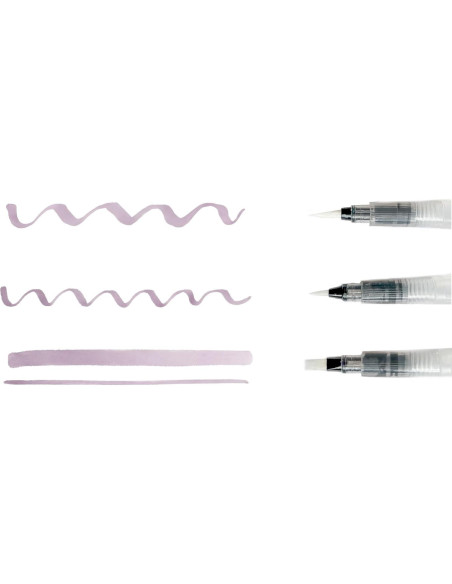 Plumas Acuarelables Zebra Pen Set de 3 con Puntas Flexibles