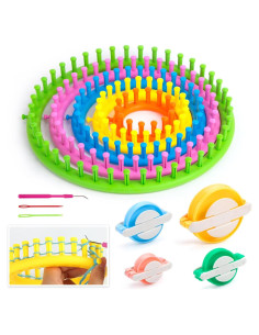 LOVEINUSA Kit de Telar de Tejer 12PCS - Redondo y Pompón