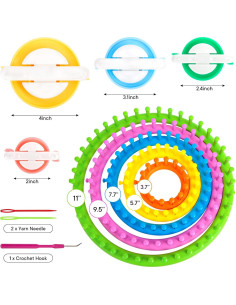LOVEINUSA Kit de Telar de Tejer 12PCS - Redondo y Pompón 2
