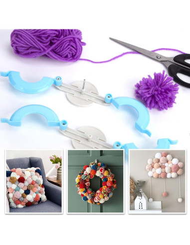 LOVEINUSA Kit de Telar de Tejer 12PCS - Redondo y Pompón