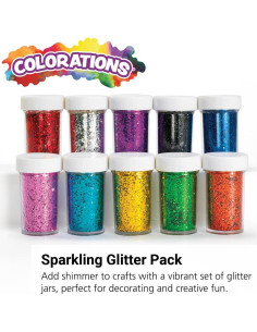 Brillantina Colorations No Tóxica en 10 Colores - 30 Tarros de 21.26 ml 2