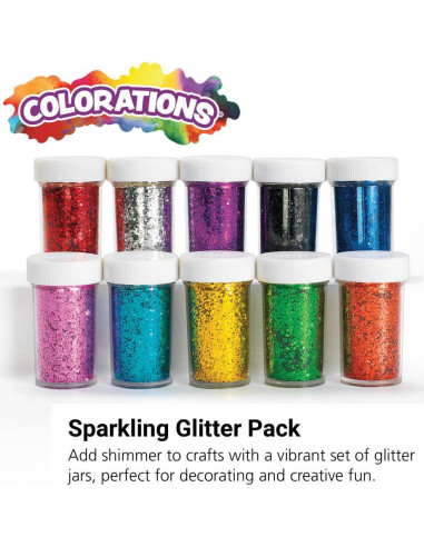 Brillantina Colorations No Tóxica en 10 Colores - 30 Tarros de 21.26 ml