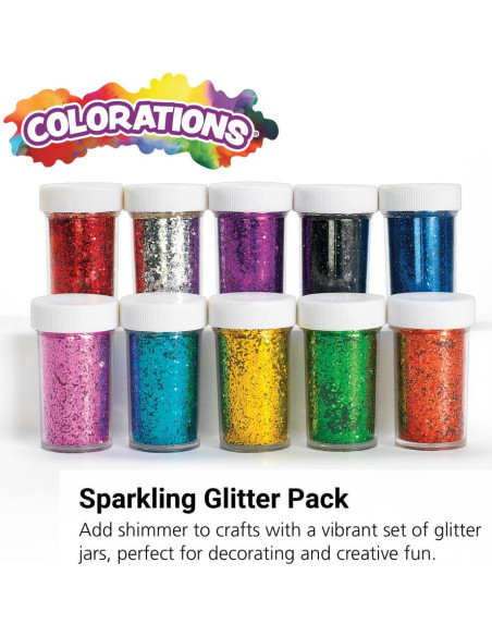 Brillantina Colorations No Tóxica en 10 Colores - 30 Tarros de 21.26 ml