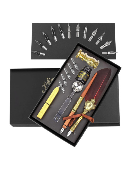 Kit de Caligrafía Trustela con Sello de Cera y Plumas