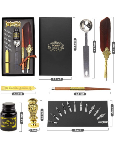Kit de Caligrafía Trustela con Sello de Cera y Plumas