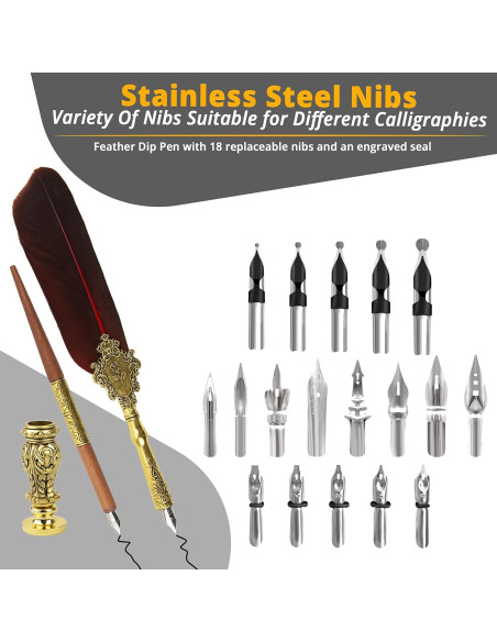 Kit de Caligrafía Trustela con Sello de Cera y Plumas