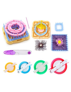 Kit de Telar de Tejer RRigo 8 Piezas con Hacedores de Pom Pom