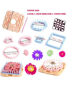 Kit de Telar de Tejer RRigo 8 Piezas con Hacedores de Pom Pom 2