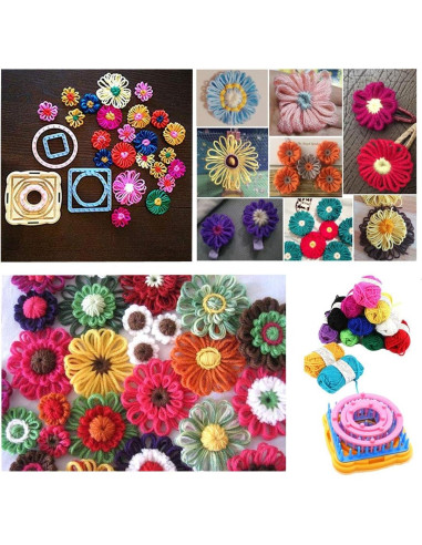 Kit de Telar de Tejer RRigo 8 Piezas con Hacedores de Pom Pom