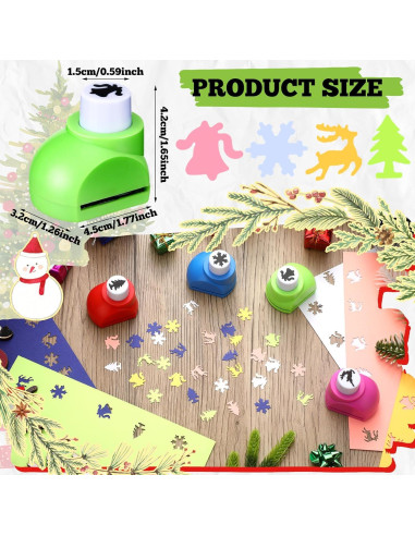 Juego de 4 Perforadoras Navideñas Watersay - Formas Diversas