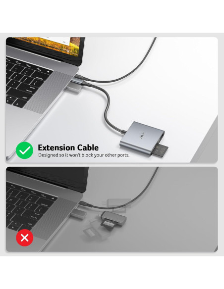 Lector de Tarjetas SD Acer USB C 3 en 1 con USB 3.0