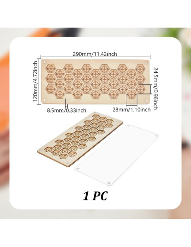 Tablero de cuentas de madera AHANDMAKER 29x12 cm 33 compartimentos