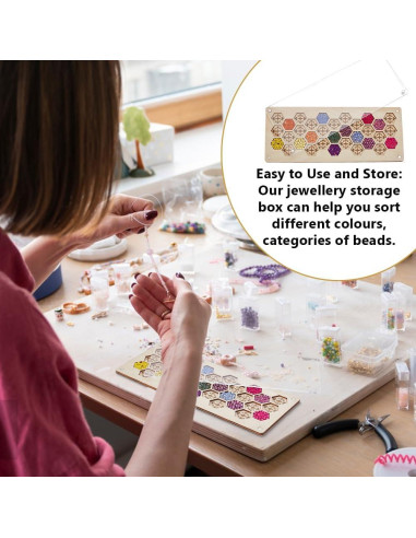 Tablero de cuentas de madera AHANDMAKER 29x12 cm 33 compartimentos