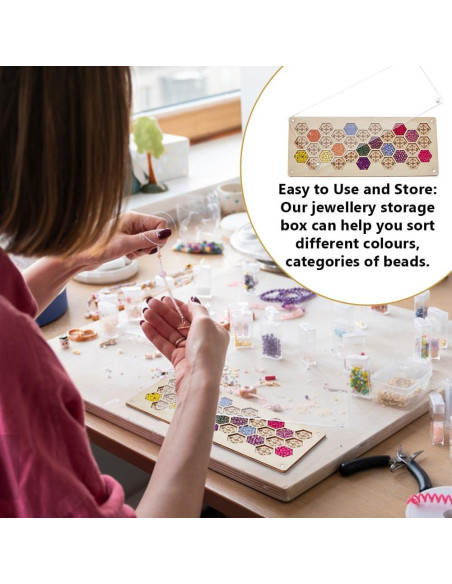 Tablero de cuentas de madera AHANDMAKER 29x12 cm 33 compartimentos