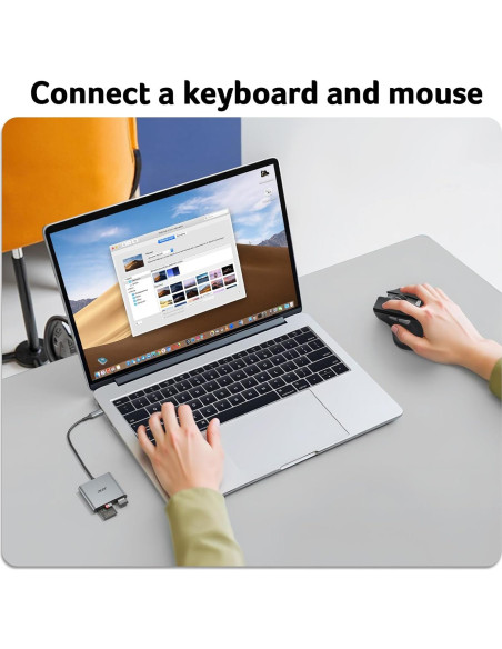 Lector de Tarjetas SD Acer USB C 3 en 1 con USB 3.0