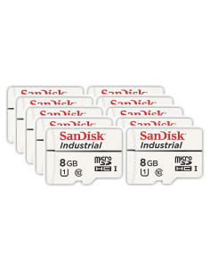 Paquete de 10 Tarjetas MicroSD SanDisk Industrial 8GB Clase 10