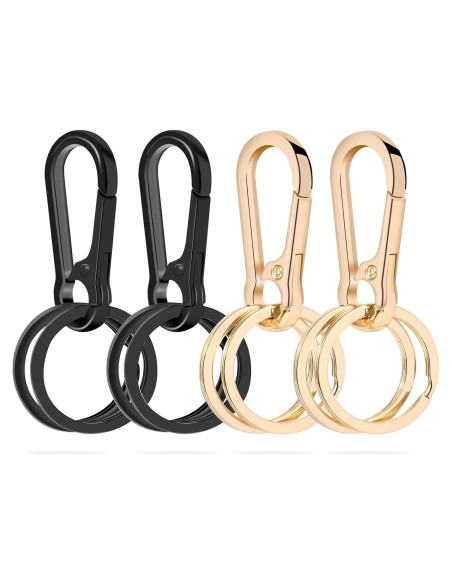 4 Piezas Clip de Llave de Metal Doble Bucle Soporte Llaveros