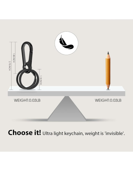 4 Piezas Clip de Llave de Metal Doble Bucle Soporte Llaveros