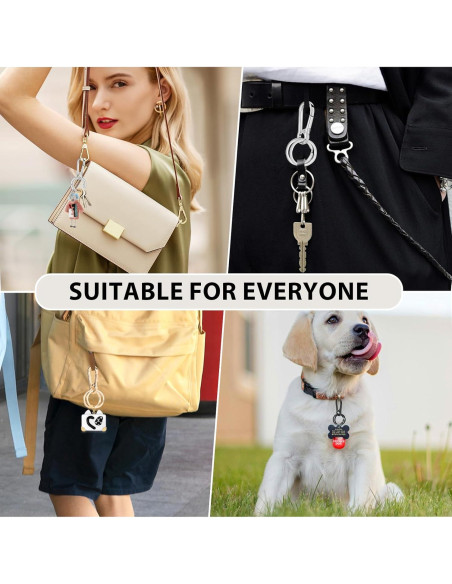 4 Piezas Clip de Llave de Metal Doble Bucle Soporte Llaveros