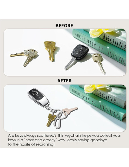 4 Piezas Clip de Llave de Metal Doble Bucle Soporte Llaveros