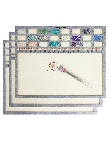 Mat de Perlas Hobbyworker con Pinzas y Cucharón Acero Inoxidable