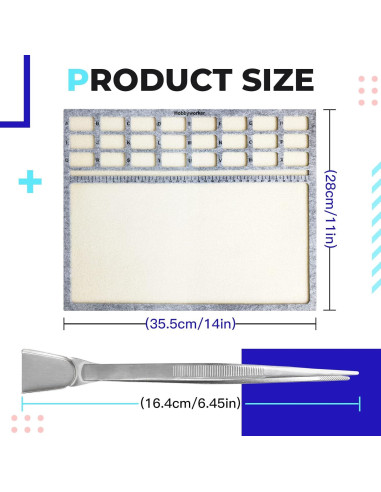 Mat de Perlas Hobbyworker con Pinzas y Cucharón Acero Inoxidable