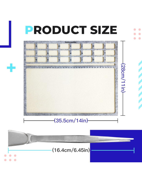 Mat de Perlas Hobbyworker con Pinzas y Cucharón Acero Inoxidable