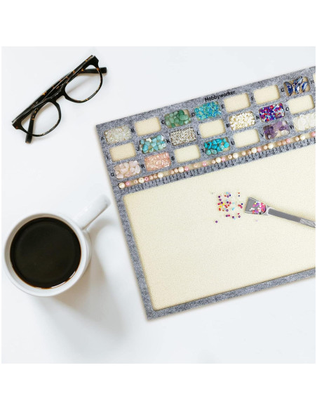 Mat de Perlas Hobbyworker con Pinzas y Cucharón Acero Inoxidable