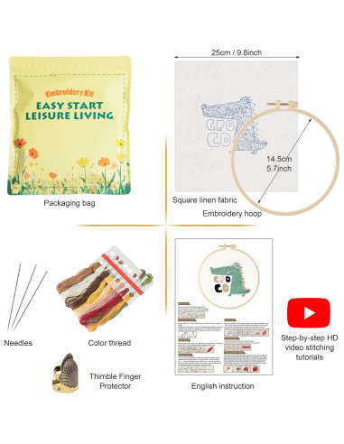 Kit de Bordado Culberta para Principiantes con Tutoriales HD