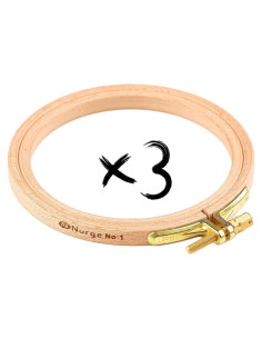 Aro de Bordado Redondo Nurge 3 Pcs 10cm Madera Premium