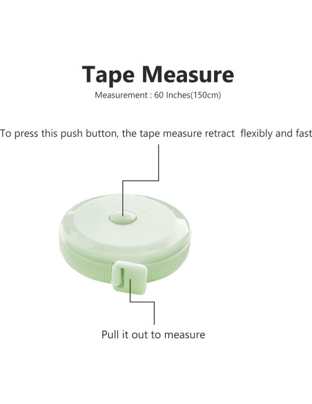 GDMINLO Cinta Métrica Retráctil 3 Pack 1.5m Costura Cuerpo
