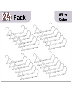 Perchas de plástico Mr. Pen, 24 piezas, blancas, ahorran espacio 2