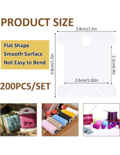 200 Bobinas de Hilo de Bordado Okxiri - Organizador Plástico 2