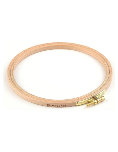Aro de Bordado de Madera de Haya Nurge 16cm con Cierre Dorado