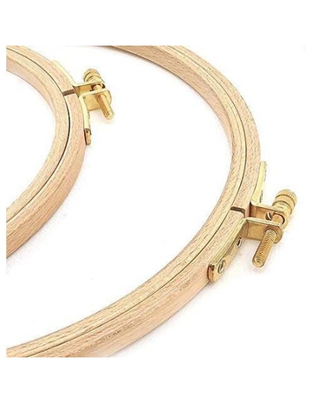 Aro de Bordado de Madera de Haya Nurge 16cm con Cierre Dorado