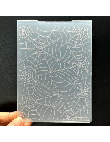Plantilla de Embosado 3D Telaraña A6 Plástico para Scrapbooking