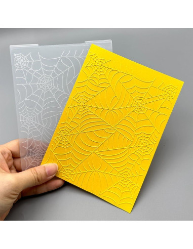 Plantilla de Embosado 3D Telaraña A6 Plástico para Scrapbooking