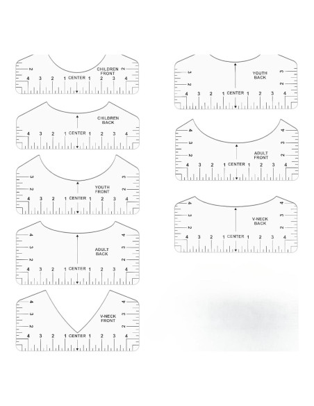 Juego de Guía de Regla para Camisetas VBNHEQLM - 8 Piezas Juego de Guía de Regla para Camisetas VBNHEQLM - 8 Piezas