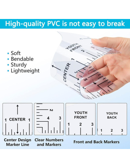 Juego de Guía de Regla para Camisetas VBNHEQLM - 8 Piezas Juego de Guía de Regla para Camisetas VBNHEQLM - 8 Piezas