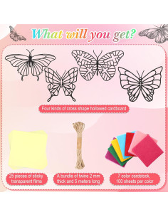 Kit de Manualidades de Papel Yeaqee 24 Piezas Mariposa 2