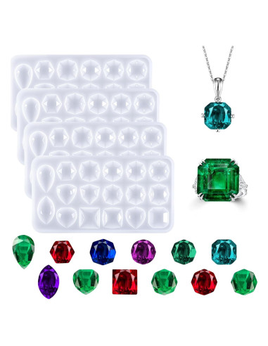 Moldes de Joyería de Resina SynHHergyx - 4 Piezas Silicona