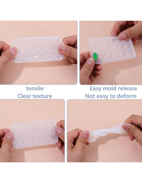 Moldes de Joyería de Resina SynHHergyx - 4 Piezas Silicona