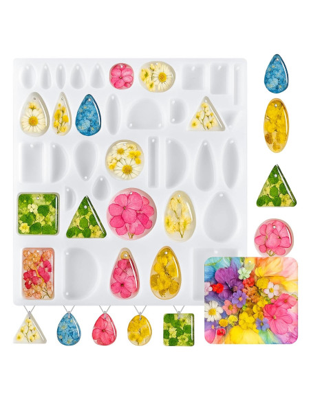 Moldes de Joyería de Silicona Najdeiuyt - 38 Cavidades para Resina