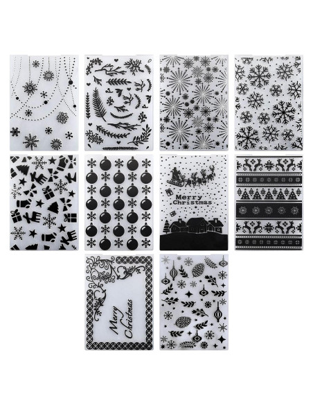 10 Carpetas de Embossing de Navidad CHENGU - 14.5x10.5 cm