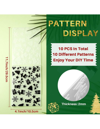 10 Carpetas de Embossing de Navidad CHENGU - 14.5x10.5 cm