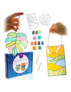 Kit de Manualidades de Vidrio Templado Pinwheel Crafts - 2 Marcos y Cuentas