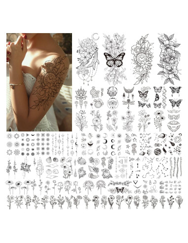 Tatuajes Temporales Cerlaza 61 Hojas 275 Estilos Realistas