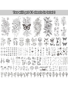 Tatuajes Temporales Cerlaza 61 Hojas 275 Estilos Realistas 2